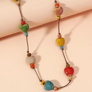 Multi Color Ceramic Beaded Necklace